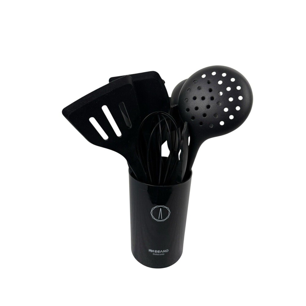 ES Ecano Kitchen Utensils Non-Stick Cookware 12PCS Silicone Black